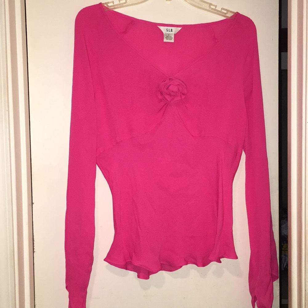 Pink silk blouse